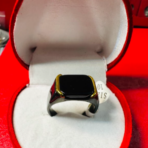 Black Nug Silver Ring